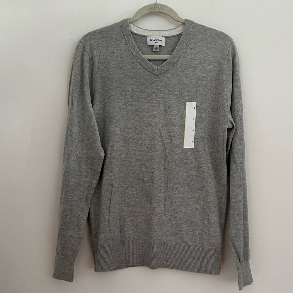 Goodfellow & Co Gray Lightweight V-neck Sweater Size Small